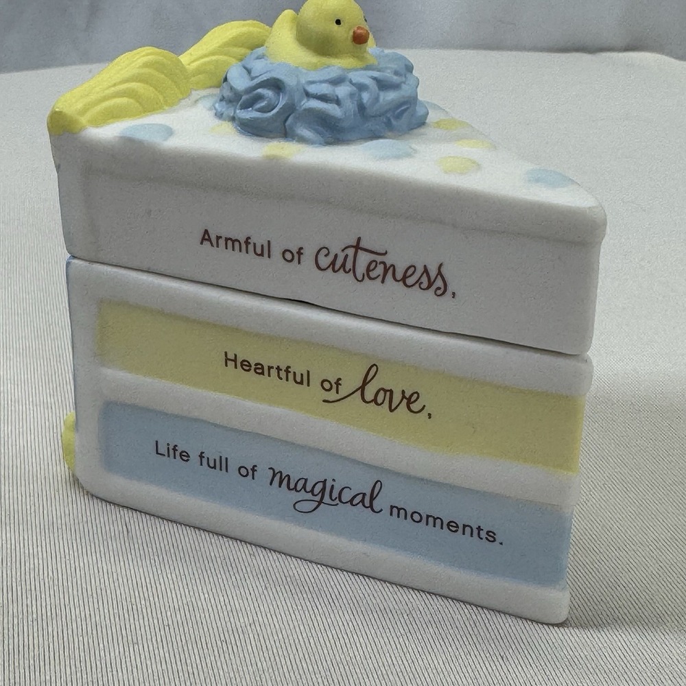 Vintage Hallmark Porcelain Slice of‎ Nice Baby Boy Cake Slice Trinket Box